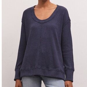NWT Z Supply Blue Waffle top large